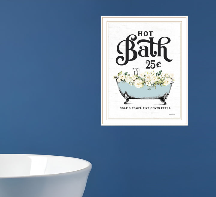 Hot Bath Black Framed Print Bathroom Wall Art