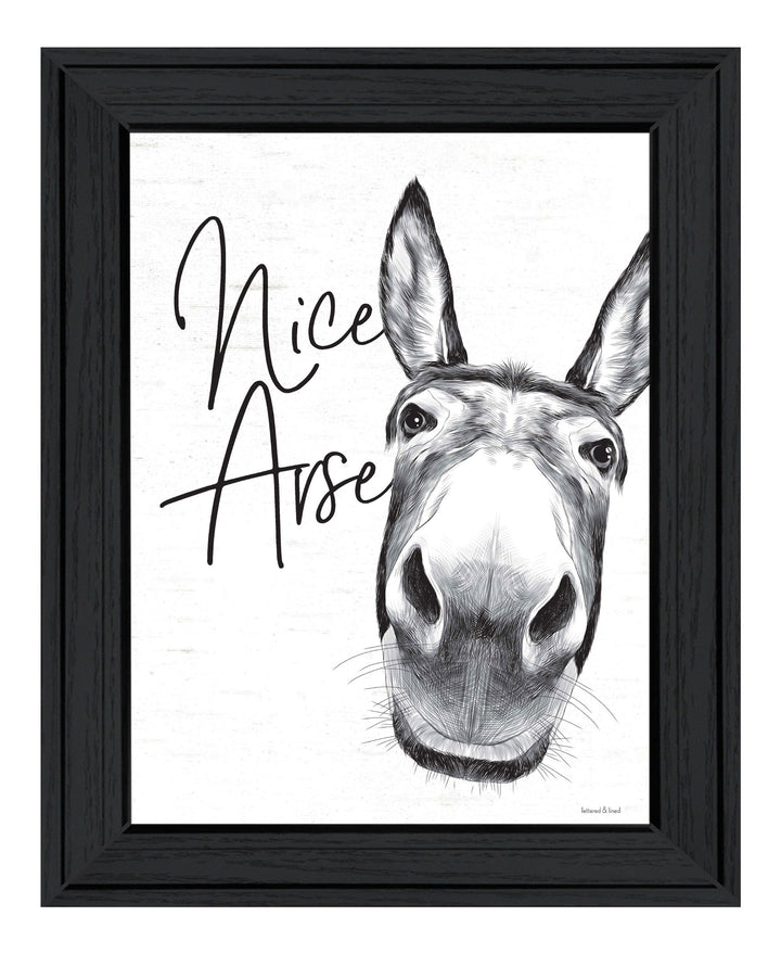 Nice Arse Black Framed Print Bathroom Wall Art