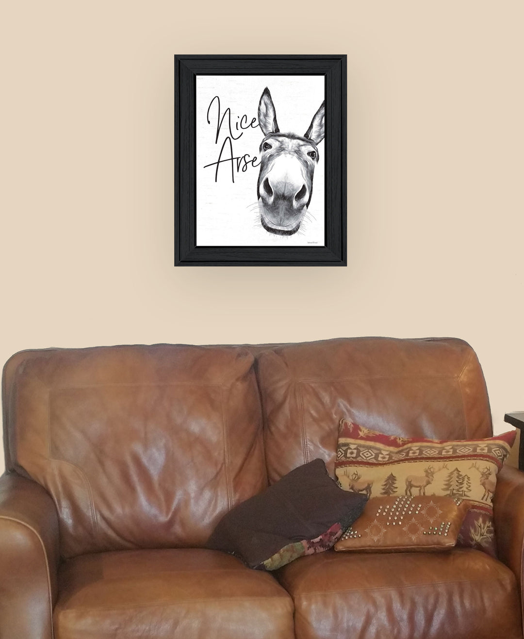 Nice Arse Black Framed Print Bathroom Wall Art