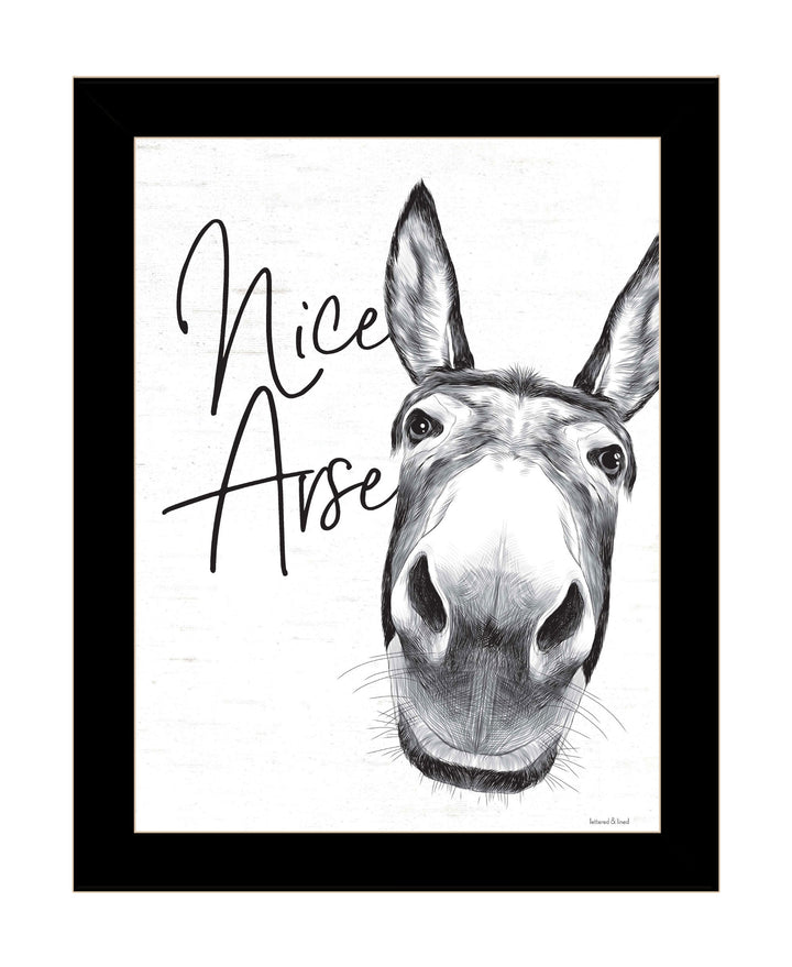 Nice Arse Black Framed Print Bathroom Wall Art