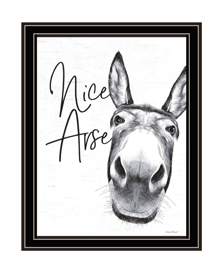 Nice Arse Black Framed Print Bathroom Wall Art