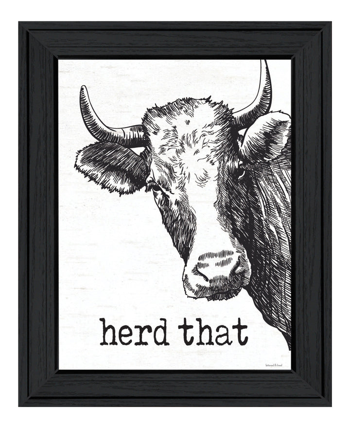 Herd That Black Framed Print Bathroom Wall Art