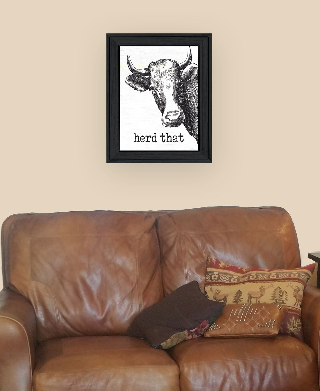 Herd That Black Framed Print Bathroom Wall Art