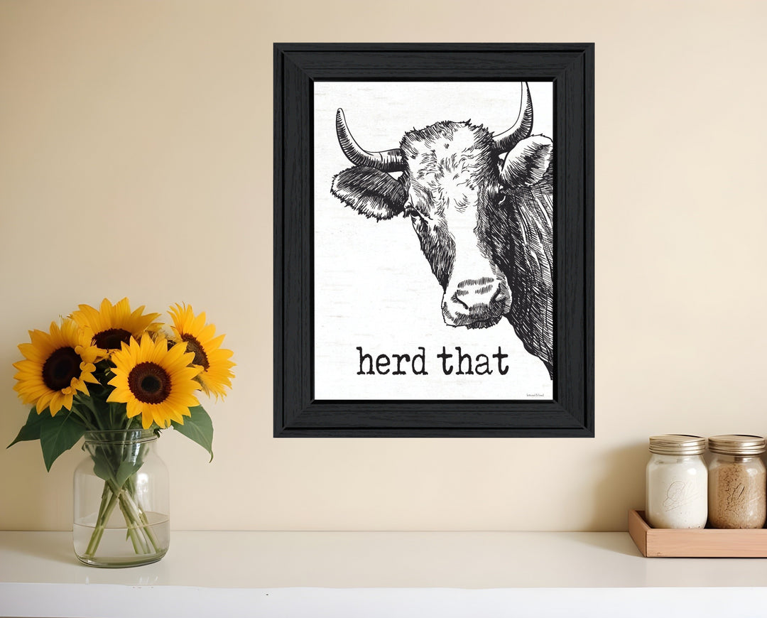 Herd That Black Framed Print Bathroom Wall Art