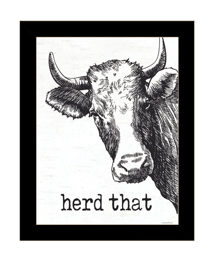 Herd That Black Framed Print Bathroom Wall Art