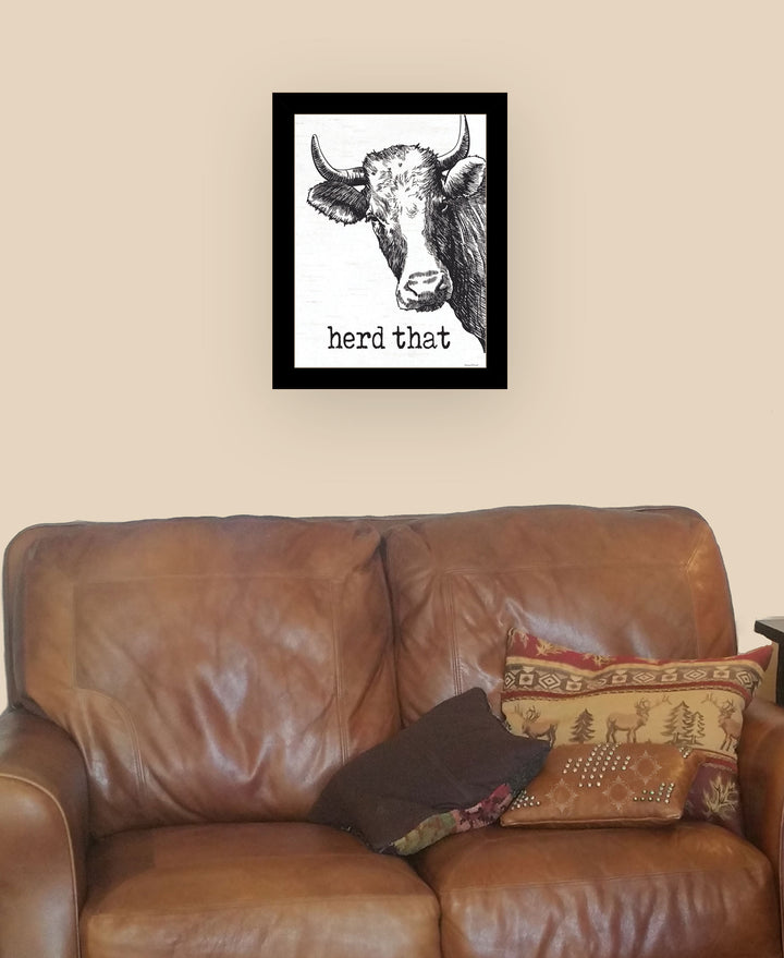 Herd That Black Framed Print Bathroom Wall Art