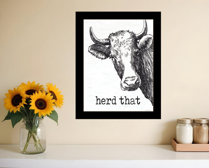 Herd That Black Framed Print Bathroom Wall Art