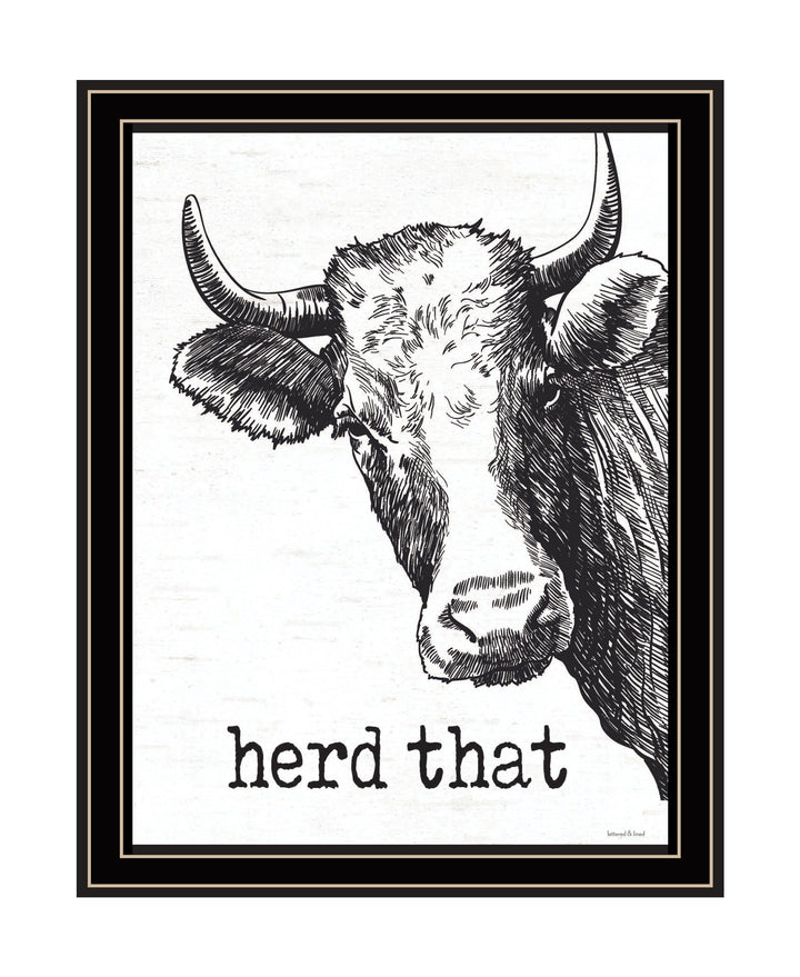 Herd That Black Framed Print Bathroom Wall Art