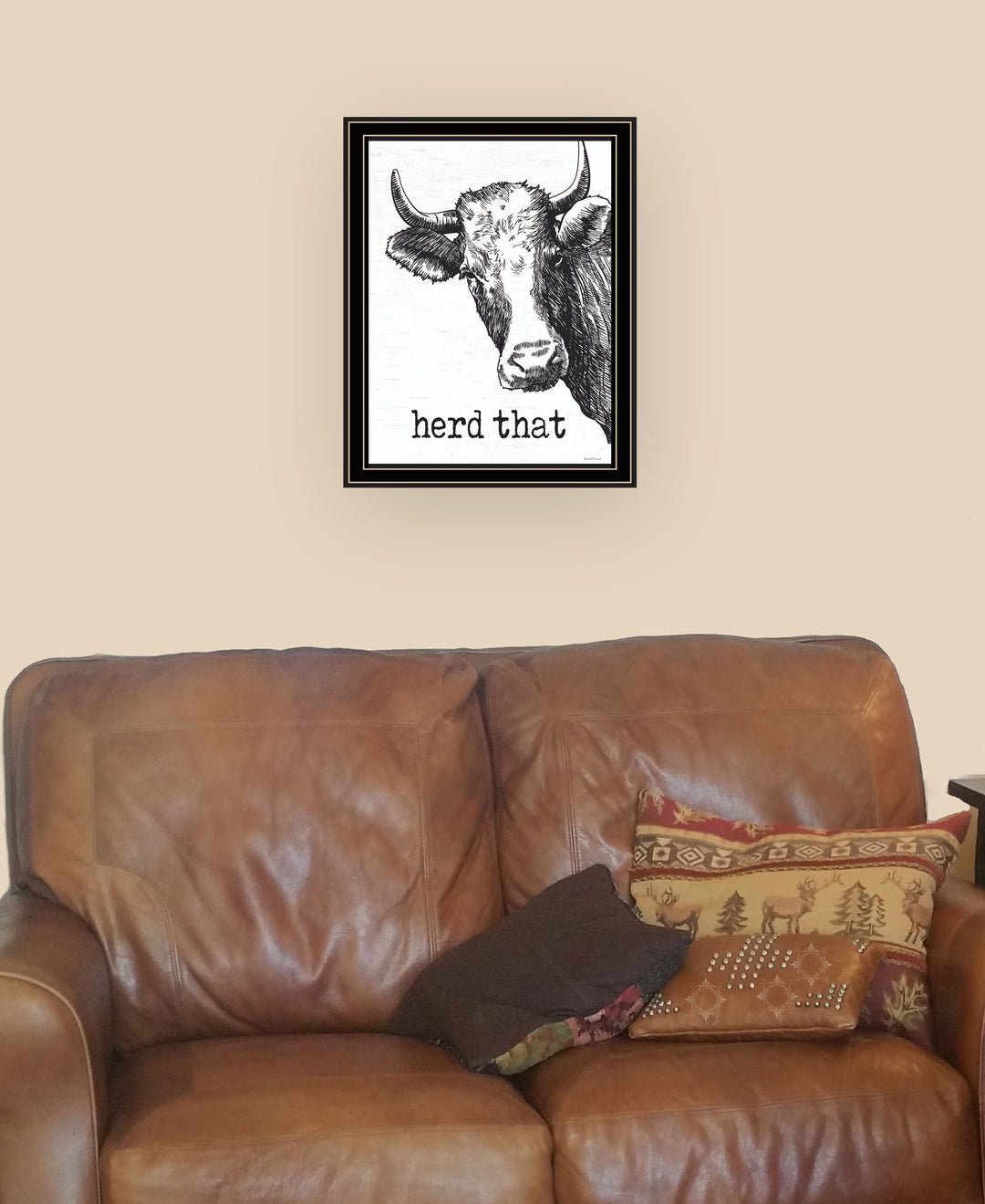 Herd That Black Framed Print Bathroom Wall Art