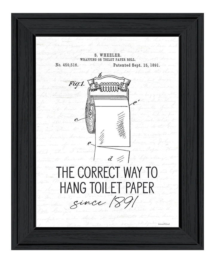 Correct Way to Hang Toilet Paper Black Framed Print Bathroom Wall Art