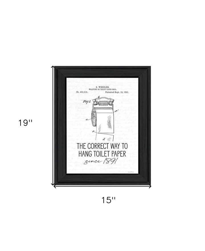 Correct Way to Hang Toilet Paper Black Framed Print Bathroom Wall Art