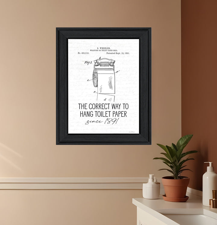 Correct Way to Hang Toilet Paper Black Framed Print Bathroom Wall Art