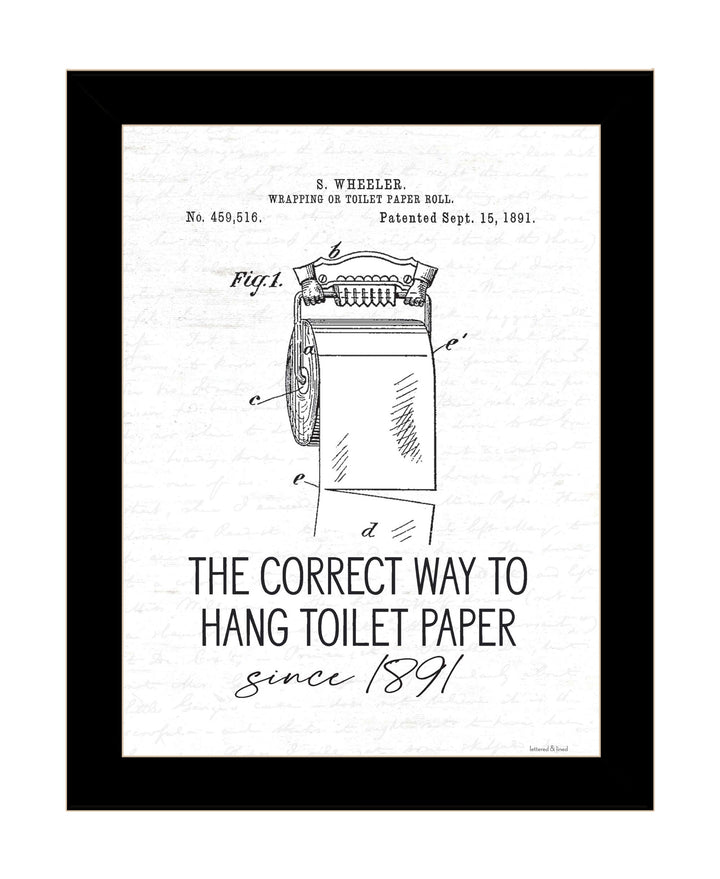 Correct Way to Hang Toilet Paper Black Framed Print Bathroom Wall Art