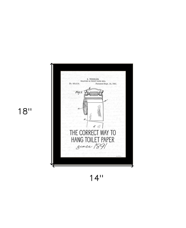 Correct Way to Hang Toilet Paper Black Framed Print Bathroom Wall Art