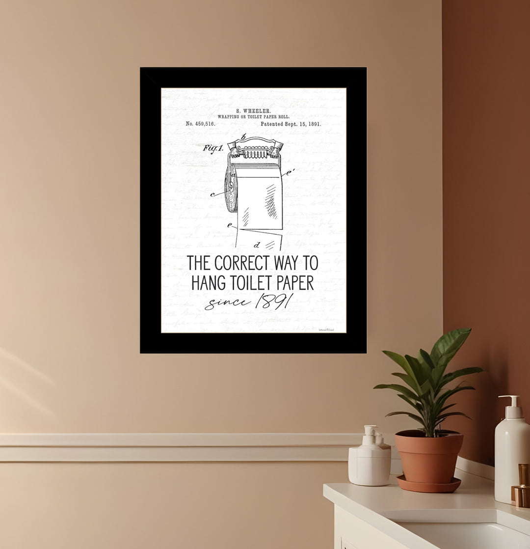 Correct Way to Hang Toilet Paper Black Framed Print Bathroom Wall Art