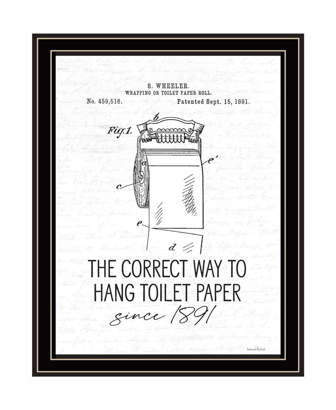 Correct Way to Hang Toilet Paper Black Framed Print Bathroom Wall Art