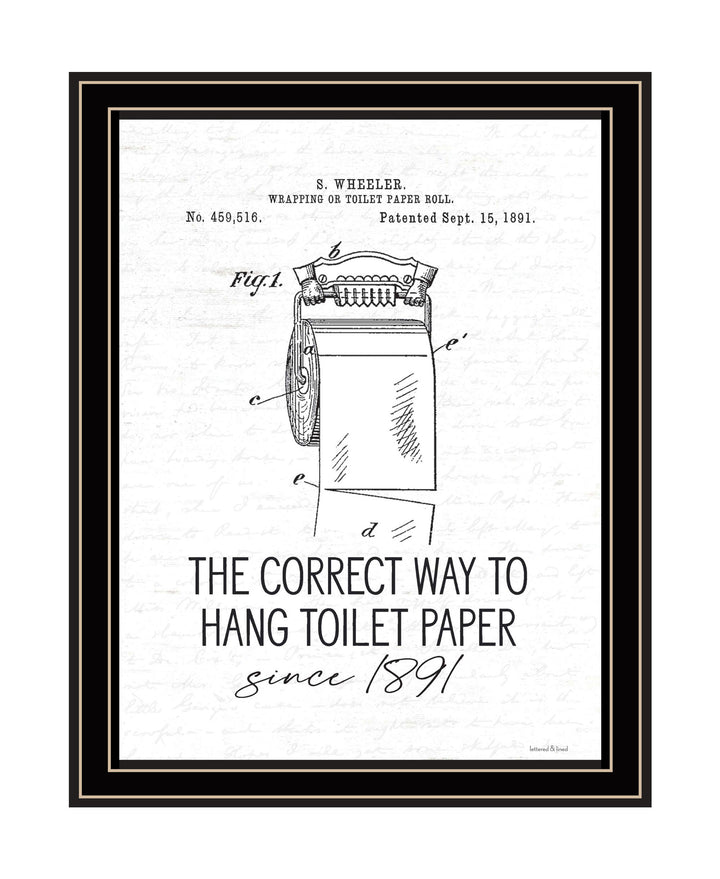 Correct Way to Hang Toilet Paper Black Framed Print Bathroom Wall Art