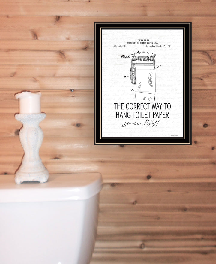 Correct Way to Hang Toilet Paper Black Framed Print Bathroom Wall Art