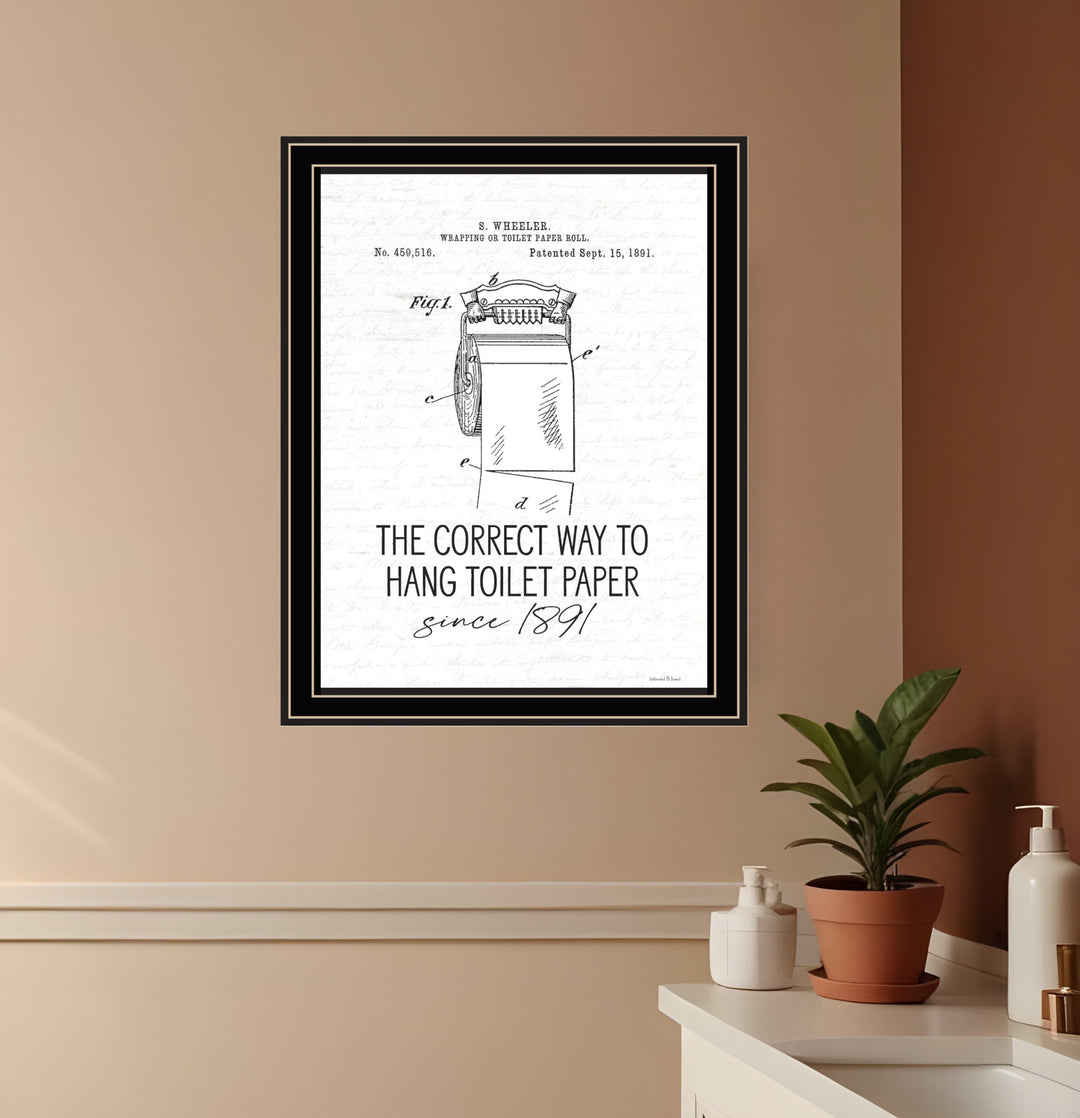 Correct Way to Hang Toilet Paper Black Framed Print Bathroom Wall Art