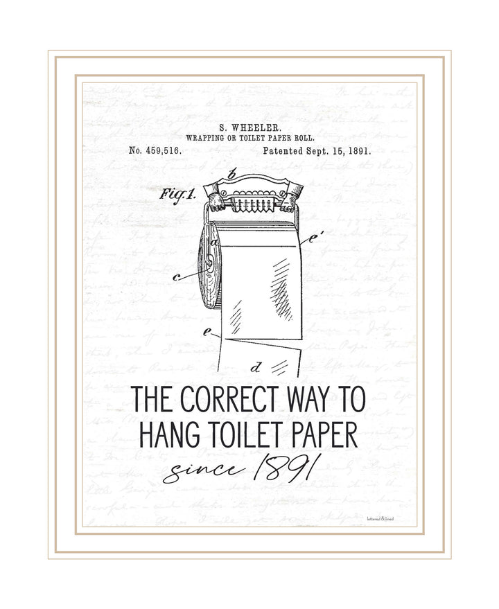 Correct Way to Hang Toilet Paper Black Framed Print Bathroom Wall Art