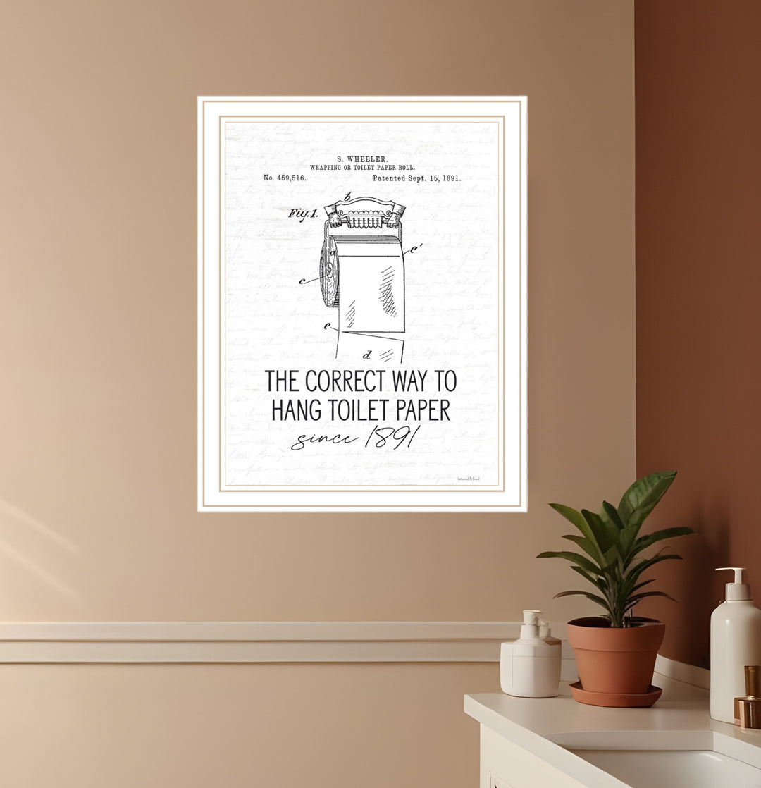 Correct Way to Hang Toilet Paper Black Framed Print Bathroom Wall Art