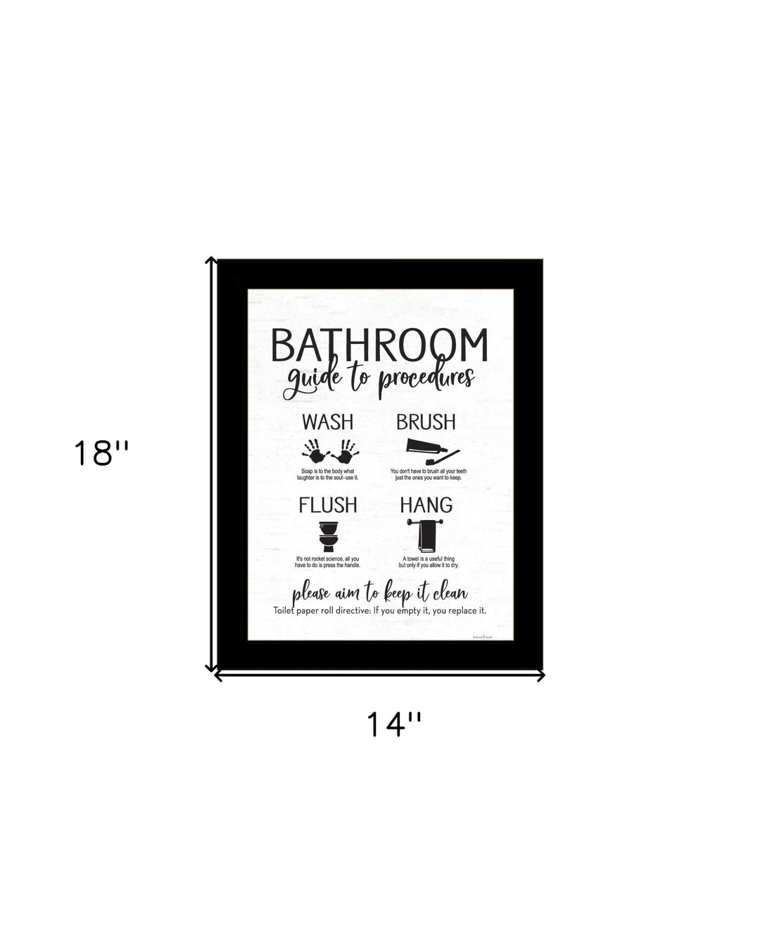 Bathroom Guide Black Framed Print Bathroom Wall Art