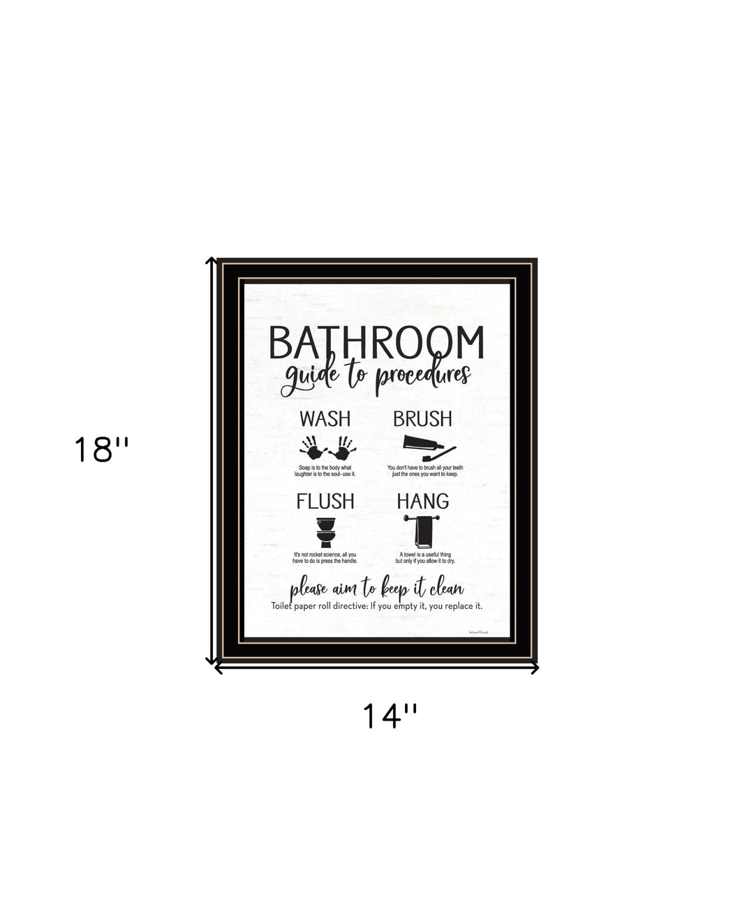 Bathroom Guide Black Framed Print Bathroom Wall Art