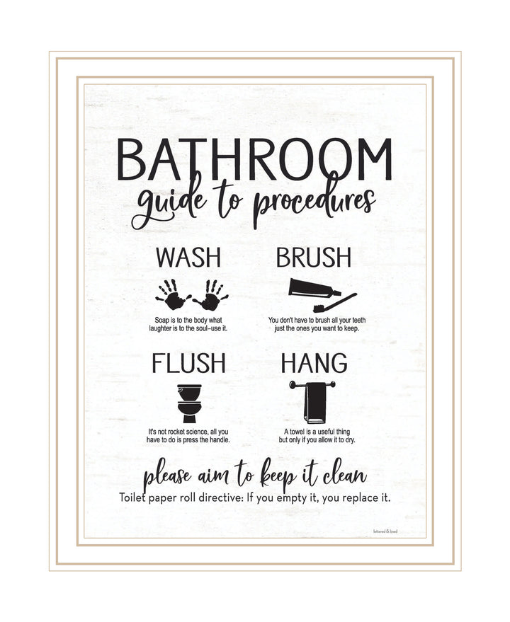 Bathroom Guide Black Framed Print Bathroom Wall Art