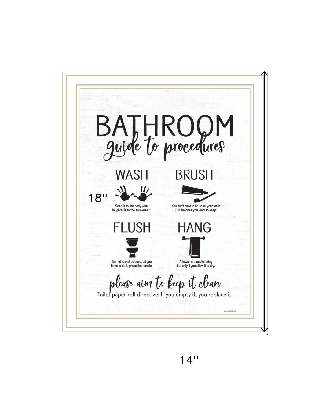 Bathroom Guide Black Framed Print Bathroom Wall Art