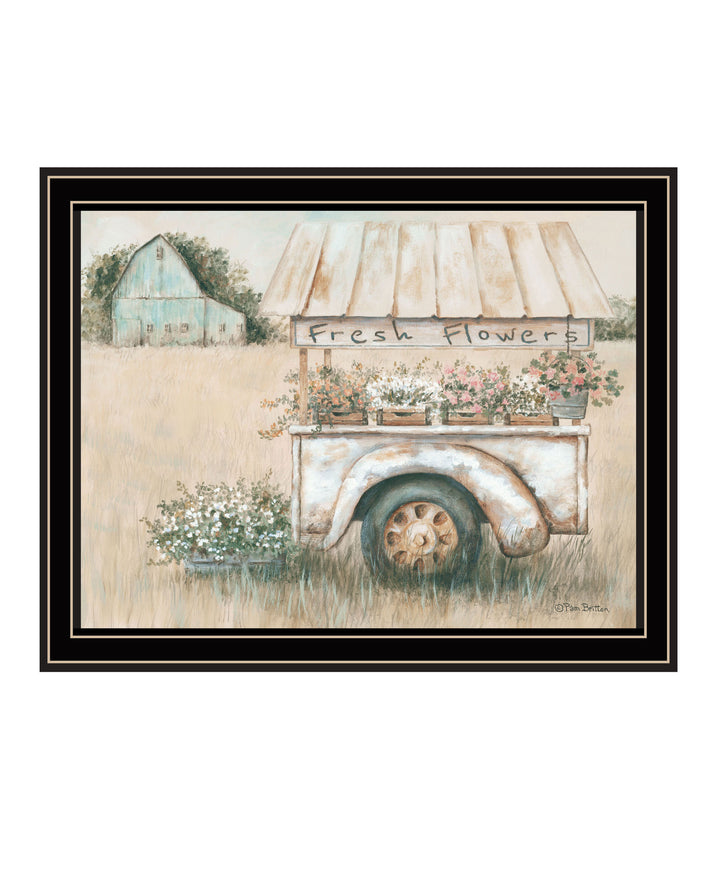 Fresh Flowers For Sale Black Framed Print Wall Art