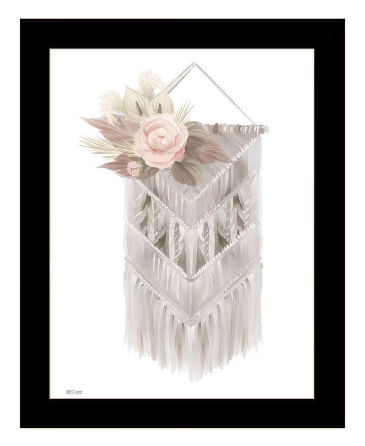 BOHEMIAN MACRAME Black Framed Print Wall Art