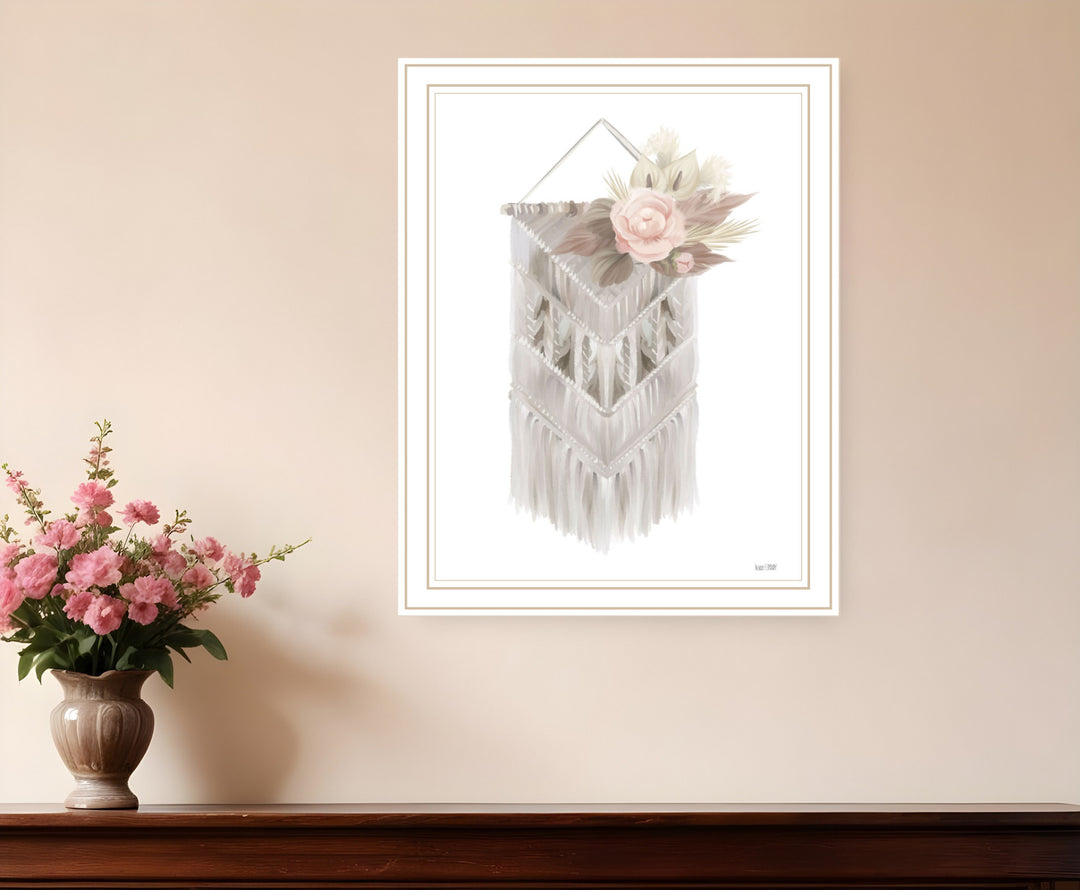 BOHEMIAN MACRAME Black Framed Print Wall Art