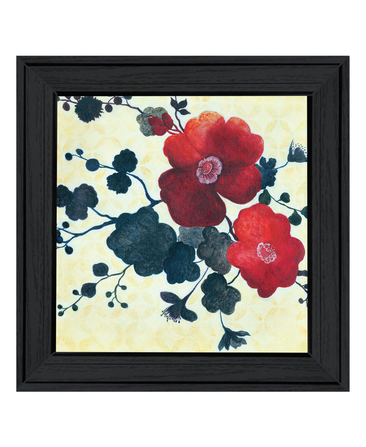 Japanese Blossoms Black Framed Print Wall Art