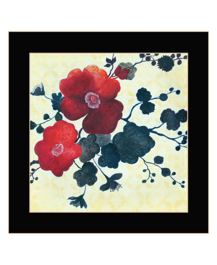 Japanese Blossoms Black Framed Print Wall Art