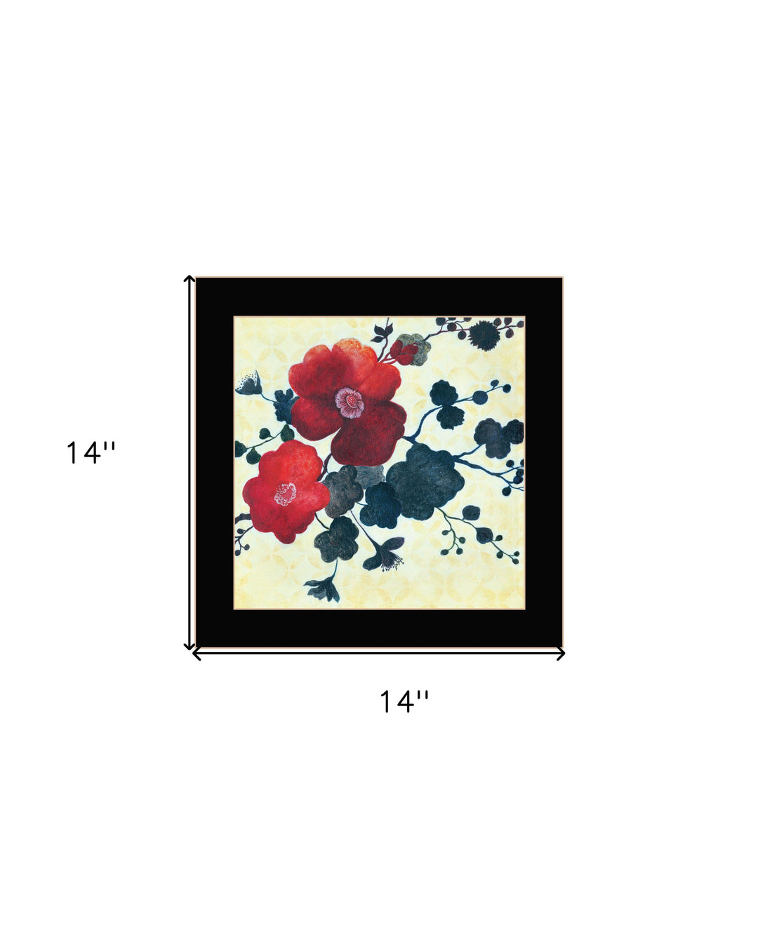 Japanese Blossoms Black Framed Print Wall Art