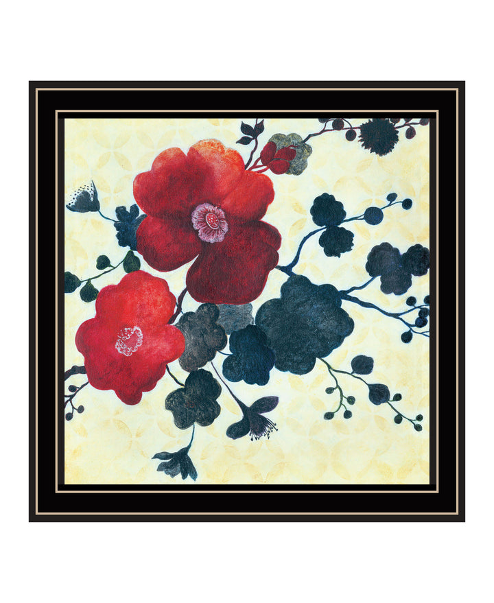 Japanese Blossoms Black Framed Print Wall Art