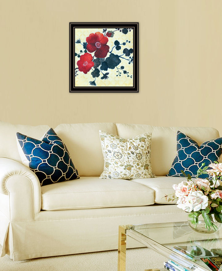 Japanese Blossoms Black Framed Print Wall Art