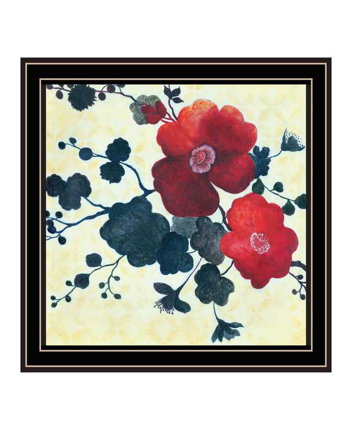 Japanese Blossoms Black Framed Print Wall Art