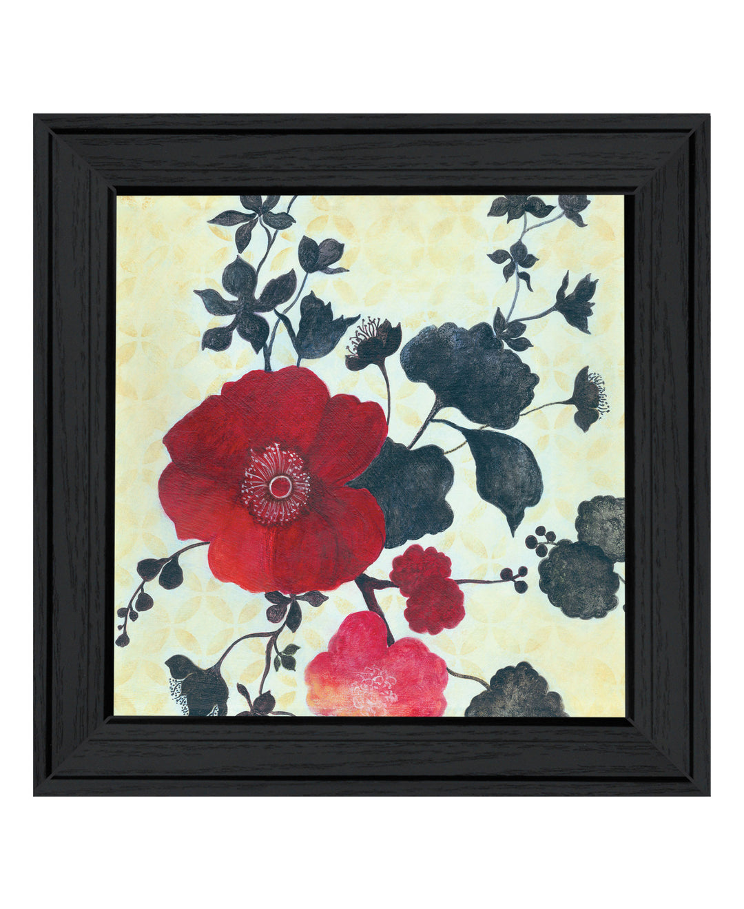 Japanese Blossoms Black Framed Print Wall Art