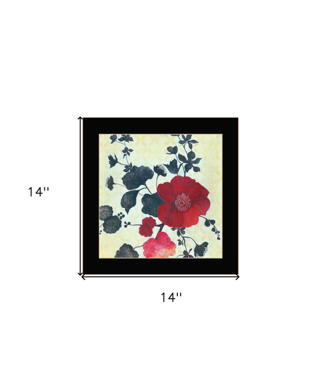 Japanese Blossoms Black Framed Print Wall Art