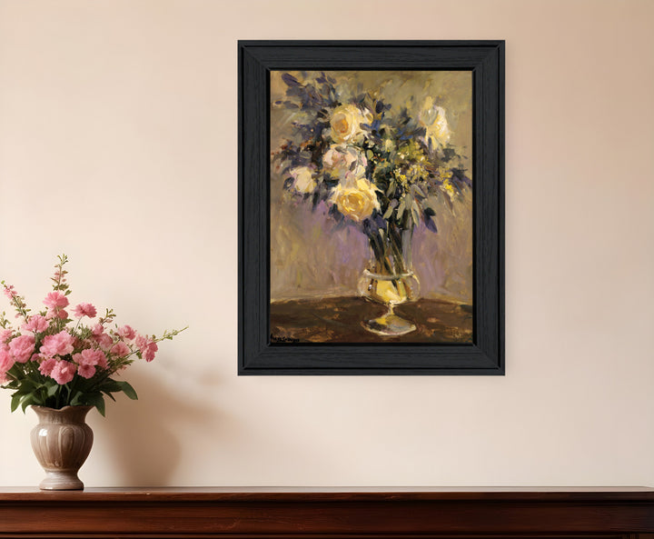 Evening Vase Black Framed Print Wall Art