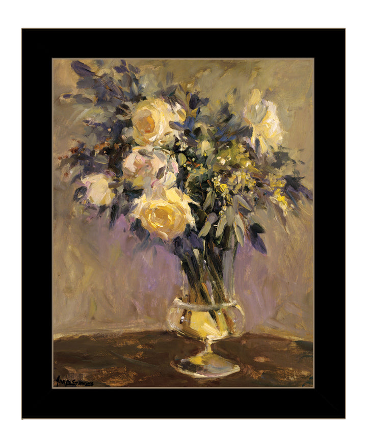 Evening Vase Black Framed Print Wall Art