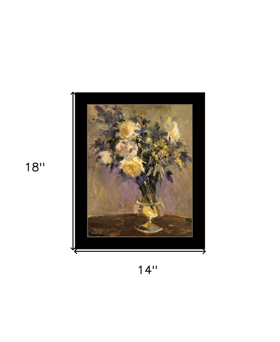 Evening Vase Black Framed Print Wall Art