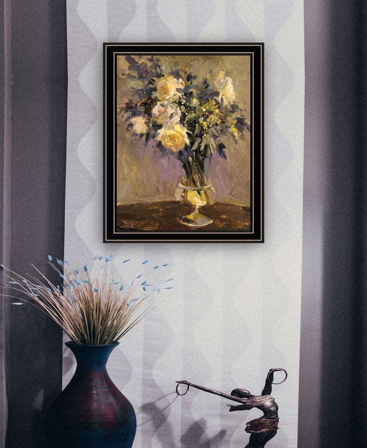 Evening Vase Black Framed Print Wall Art