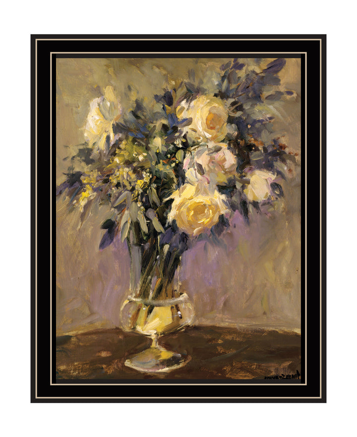 Evening Vase Black Framed Print Wall Art