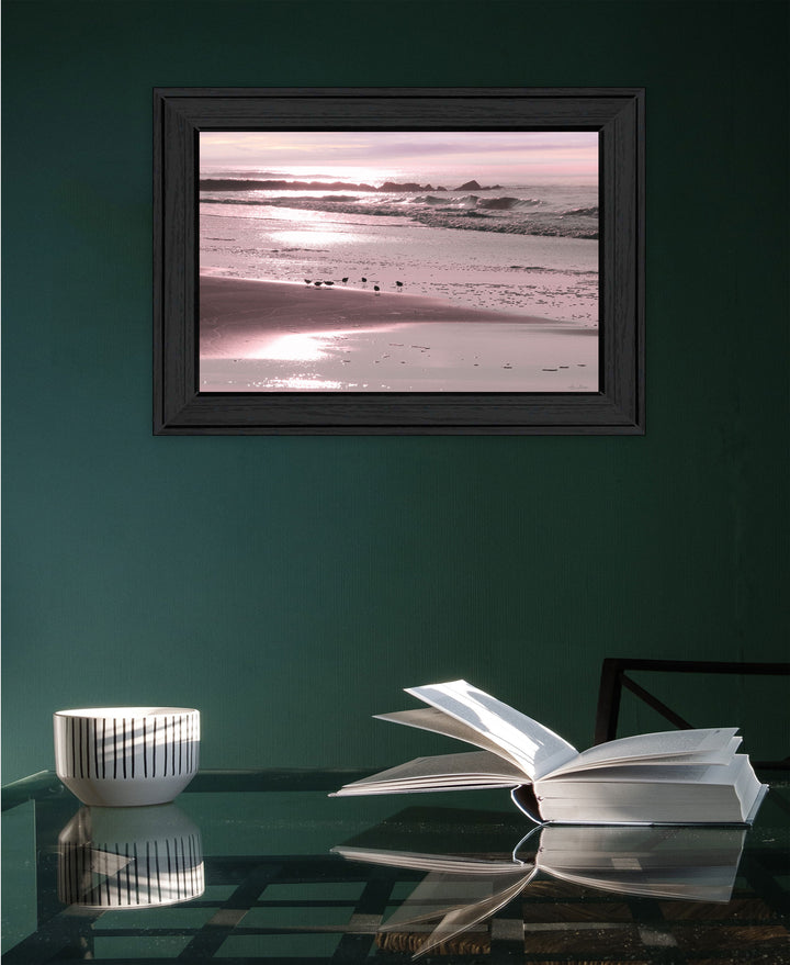 Breakfast On The Beach Black Framed Print Wall Art