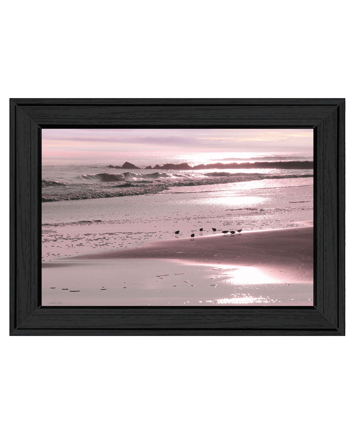 Breakfast On The Beach Black Framed Print Wall Art