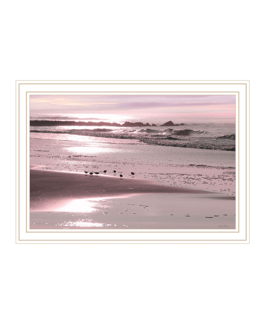 Breakfast On The Beach Black Framed Print Wall Art