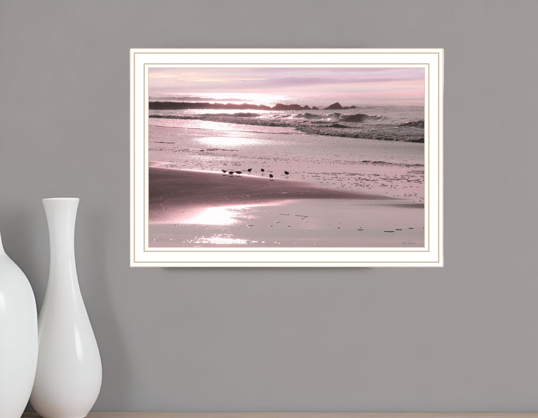 Breakfast On The Beach Black Framed Print Wall Art