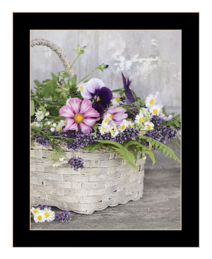 Fresh Garden Basket Black Framed Print Wall Art